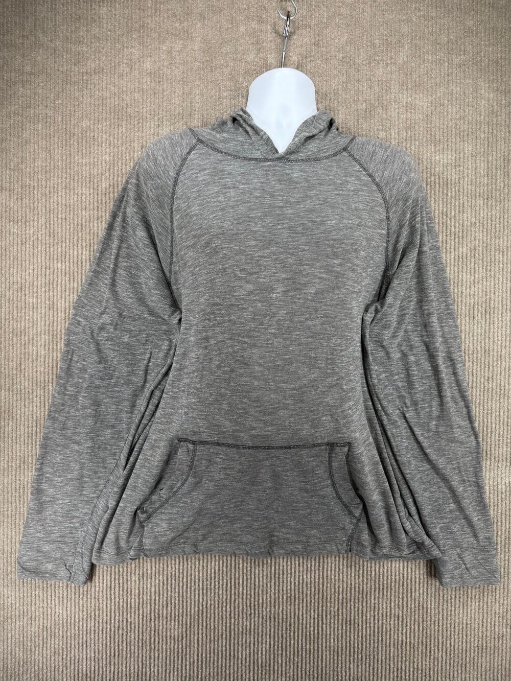 Gap Grey Heather 100% Cotton Lightweight Knit Pullover Hoodie Men's XXL